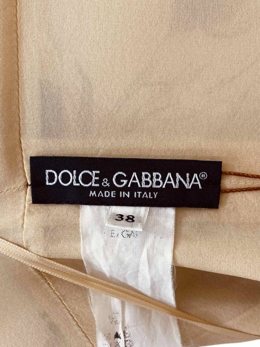 Pre - loved DOLCE & GABBANA A - Line Beige Knee Length Dress at Reems Closet