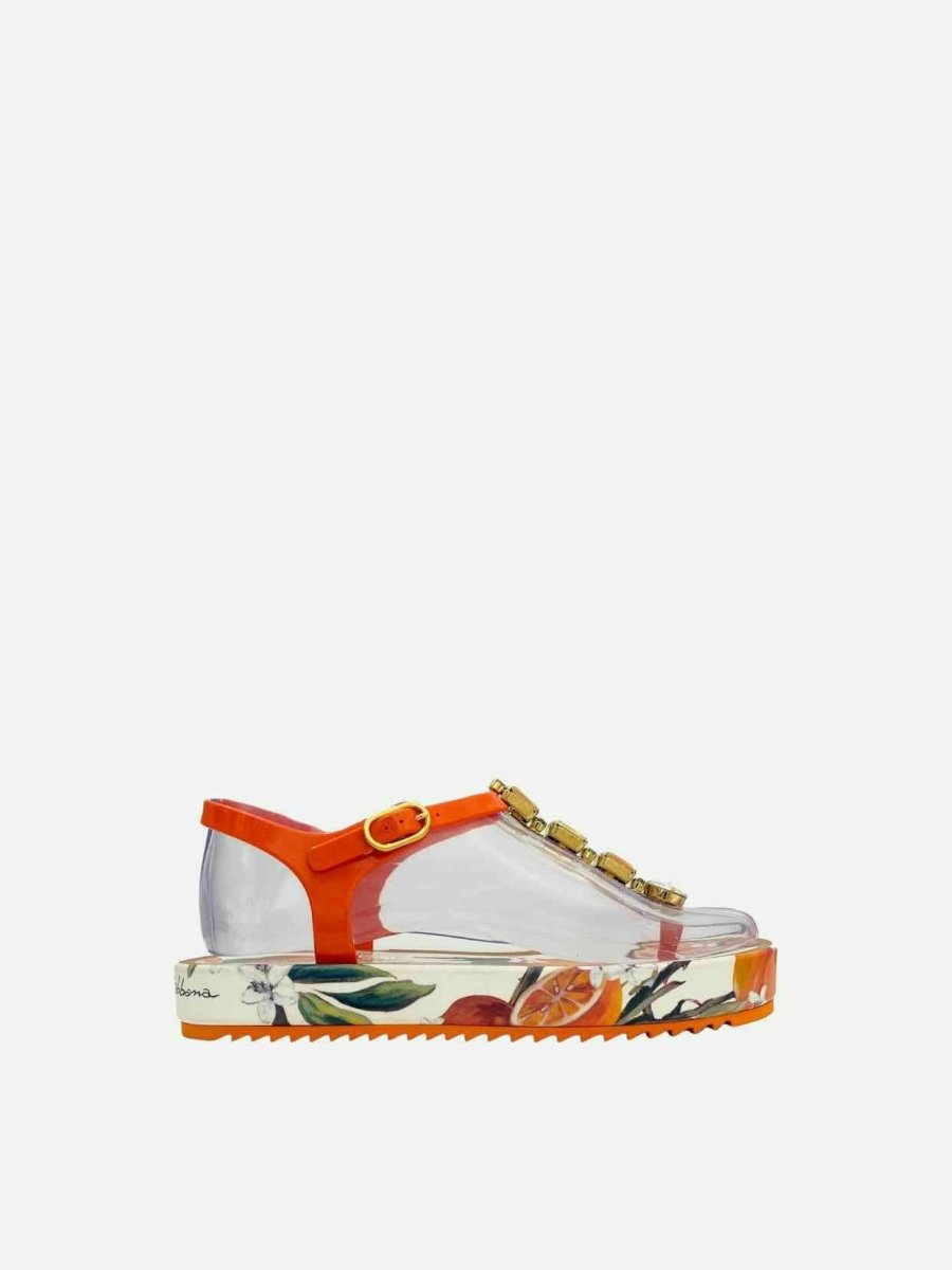 Pre - loved DOLCE & GABBANA Ankle Strap Orange Size EU 38.5 Sandals at Reems Closet