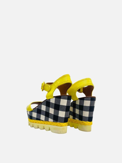 Pre - loved DOLCE & GABBANA Ankle Strap Yellow Wedges 38.5 at Reems Closet