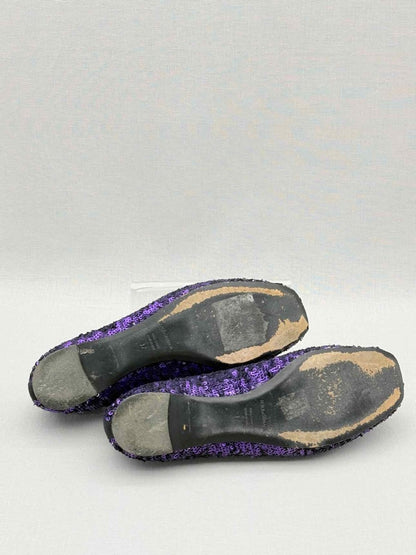 Pre - loved DOLCE & GABBANA Ballet Purple Sequined Size EU 37 Flats at Reems Closet