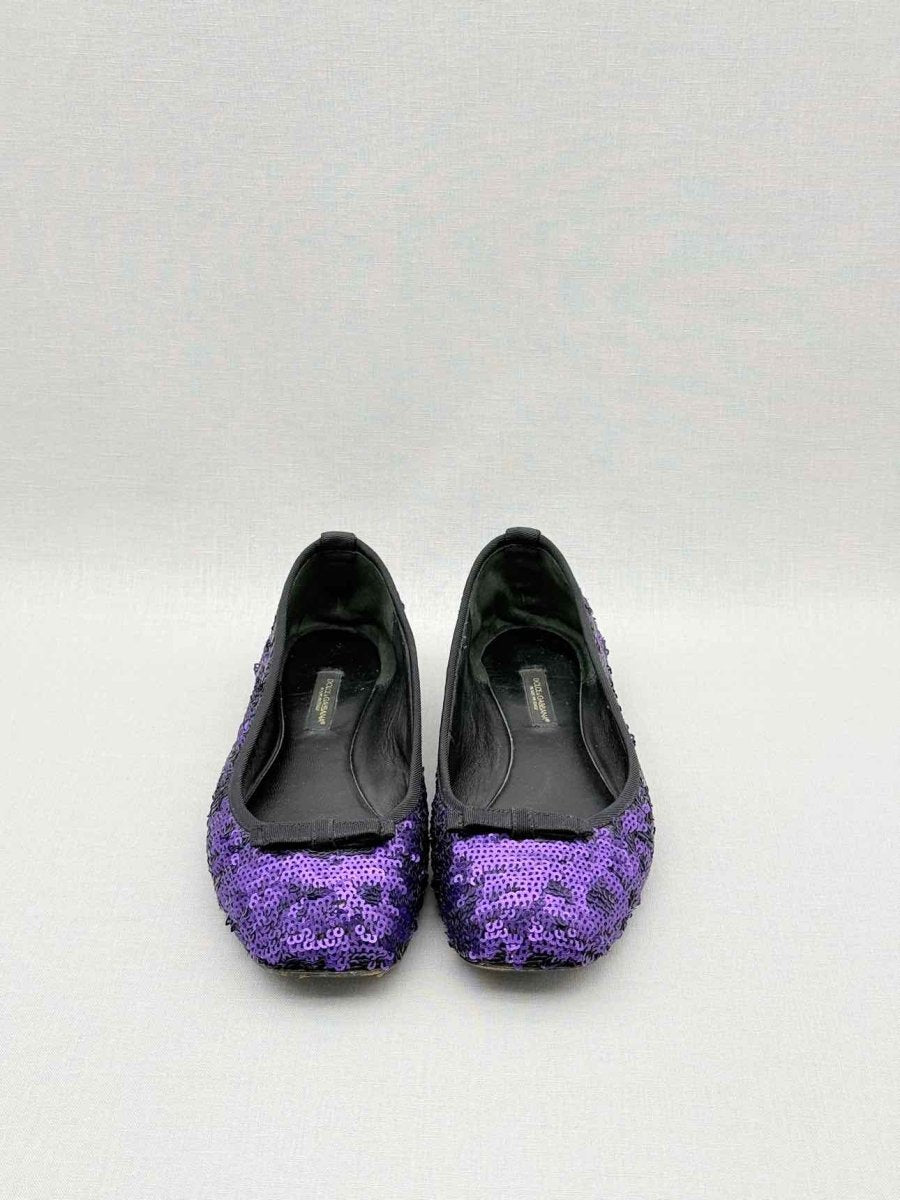 Pre - loved DOLCE & GABBANA Ballet Purple Sequined Size EU 37 Flats at Reems Closet