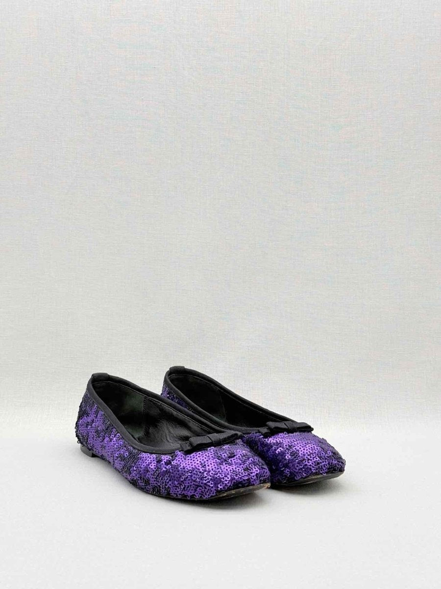 Pre - loved DOLCE & GABBANA Ballet Purple Sequined Size EU 37 Flats at Reems Closet