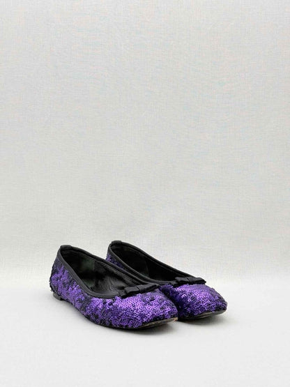 Pre - loved DOLCE & GABBANA Ballet Purple Sequined Size EU 37 Flats at Reems Closet