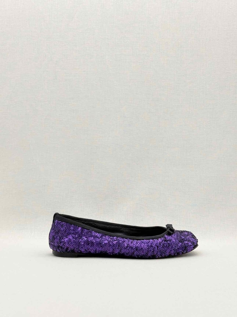 Pre - loved DOLCE & GABBANA Ballet Purple Sequined Size EU 37 Flats at Reems Closet