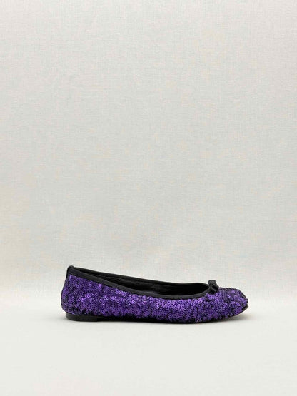 Pre - loved DOLCE & GABBANA Ballet Purple Sequined Size EU 37 Flats at Reems Closet