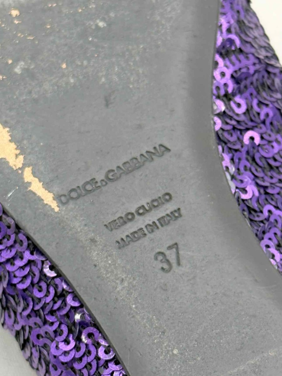 Pre - loved DOLCE & GABBANA Ballet Purple Sequined Size EU 37 Flats at Reems Closet