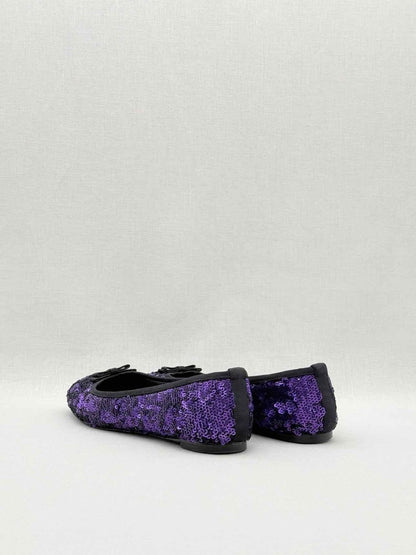 Pre - loved DOLCE & GABBANA Ballet Purple Sequined Size EU 37 Flats at Reems Closet