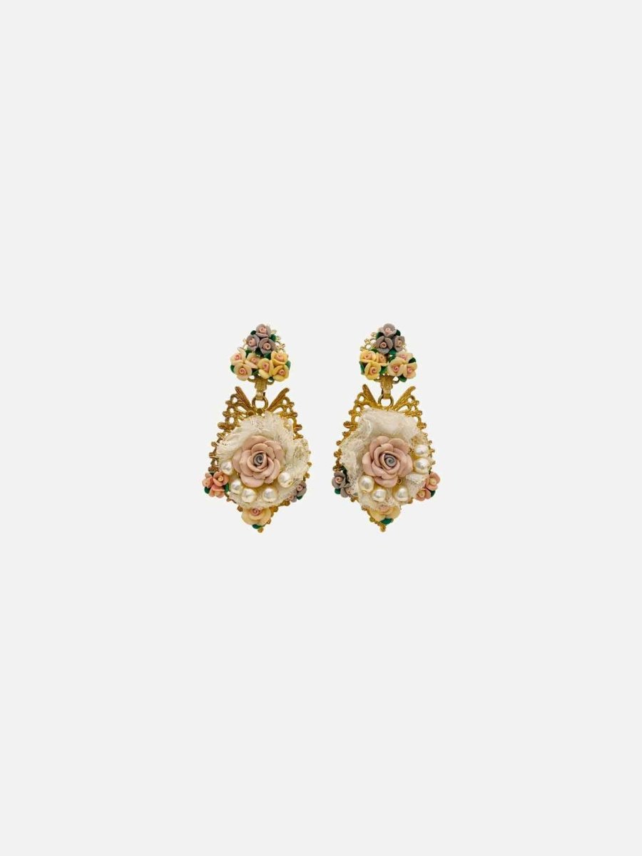 Pre - loved DOLCE & GABBANA Baroque Fashion Earrings at Reems Closet