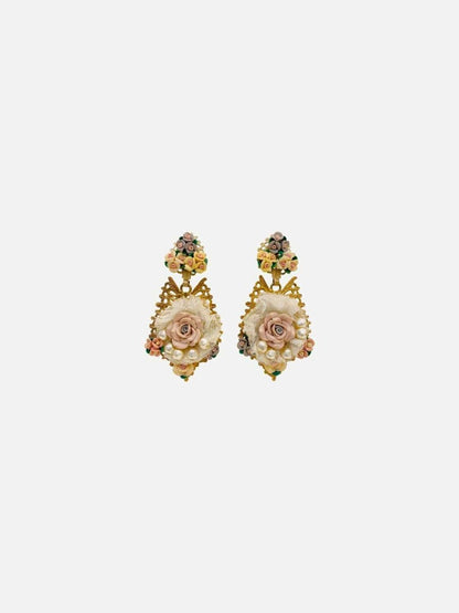 Pre - loved DOLCE & GABBANA Baroque Fashion Earrings at Reems Closet