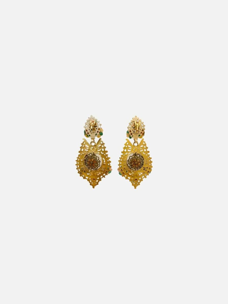 Pre - loved DOLCE & GABBANA Baroque Fashion Earrings at Reems Closet