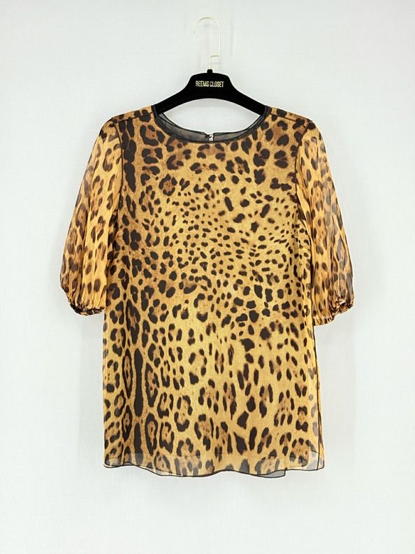 Pre - loved DOLCE & GABBANA Beige & Black Size Medium Blouse at Reems Closet