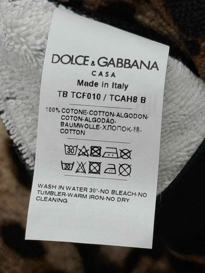 Pre - loved DOLCE & GABBANA Black & Beige Leopard Size US 6 Robe at Reems Closet