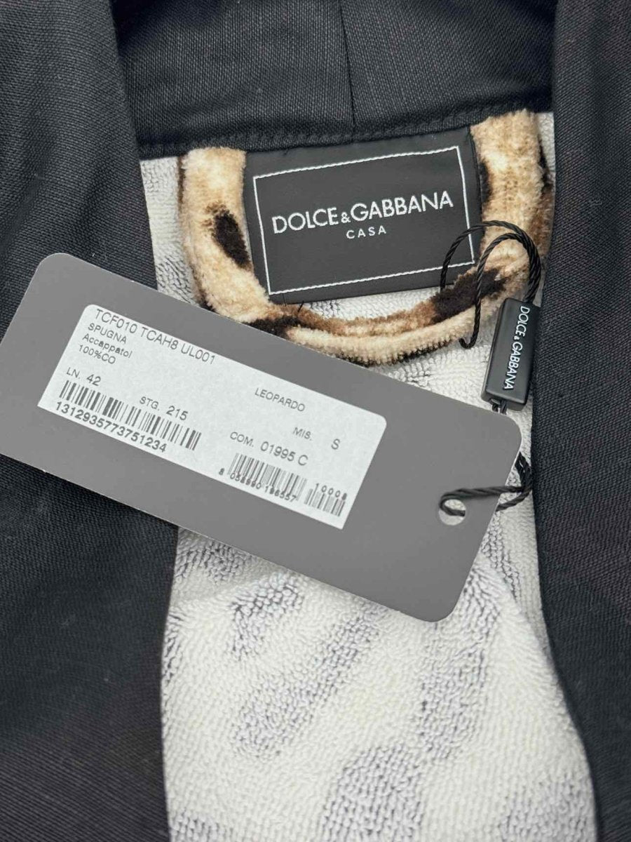 Pre - loved DOLCE & GABBANA Black & Beige Leopard Size US 6 Robe at Reems Closet