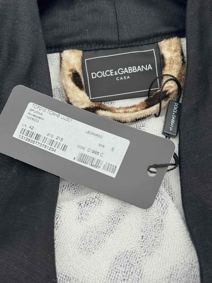 Pre - loved DOLCE & GABBANA Black & Beige Leopard Size US 6 Robe at Reems Closet