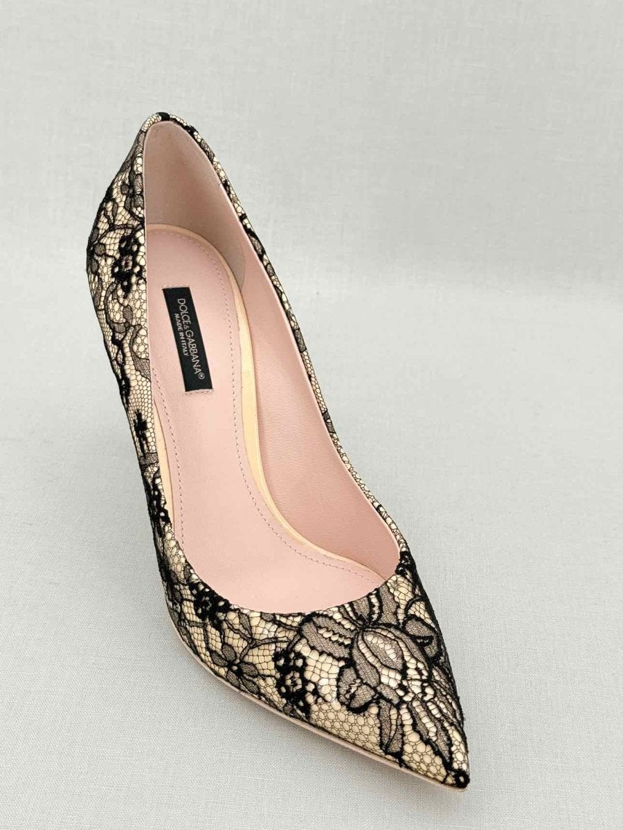 Pre - loved DOLCE & GABBANA Black & Beige Size EU 37.5 Pumps at Reems Closet