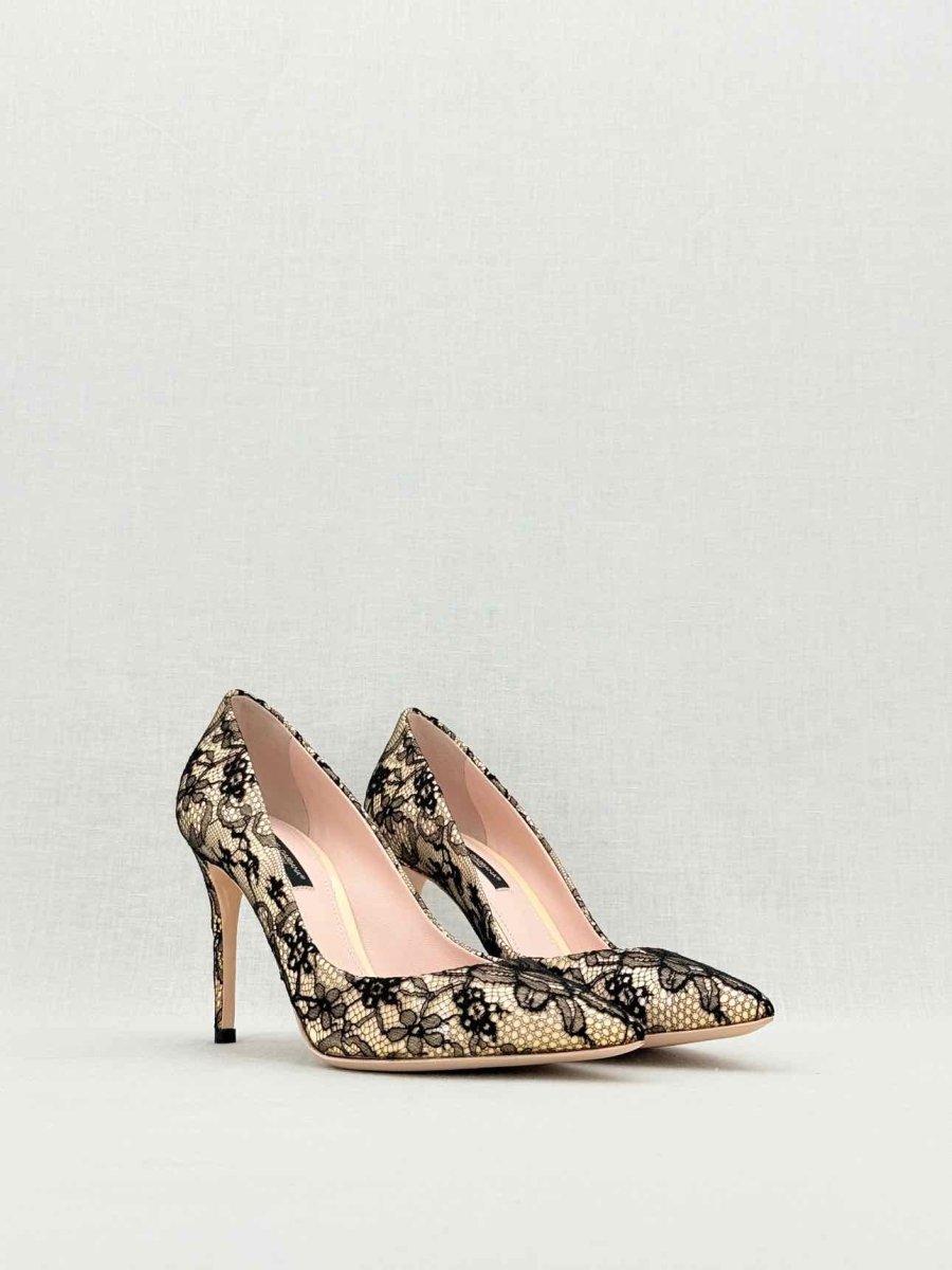 Pre - loved DOLCE & GABBANA Black & Beige Size EU 37.5 Pumps at Reems Closet