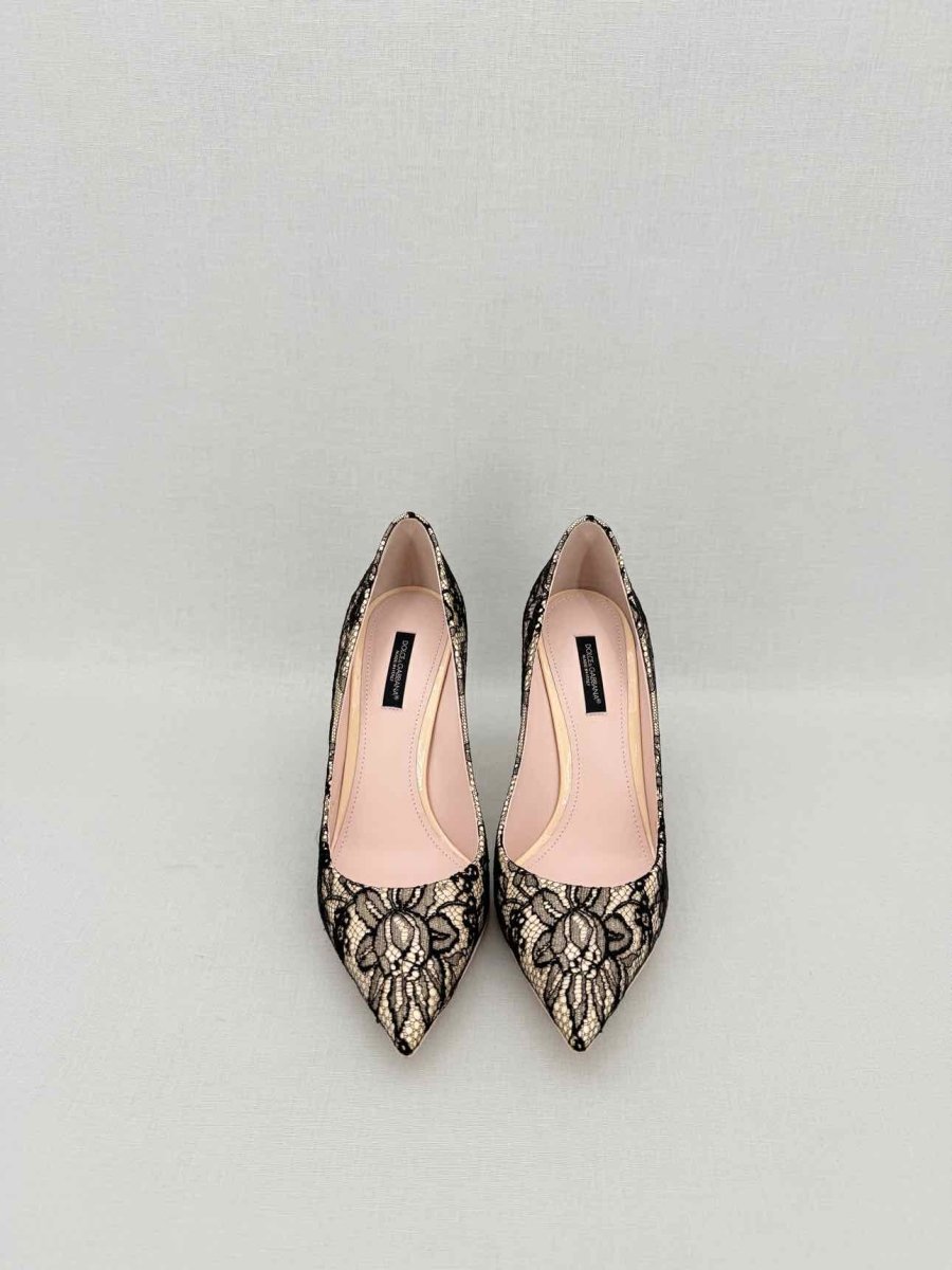 Pre - loved DOLCE & GABBANA Black & Beige Size EU 37.5 Pumps at Reems Closet