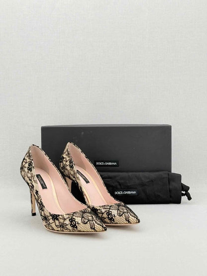 Pre - loved DOLCE & GABBANA Black & Beige Size EU 37.5 Pumps at Reems Closet