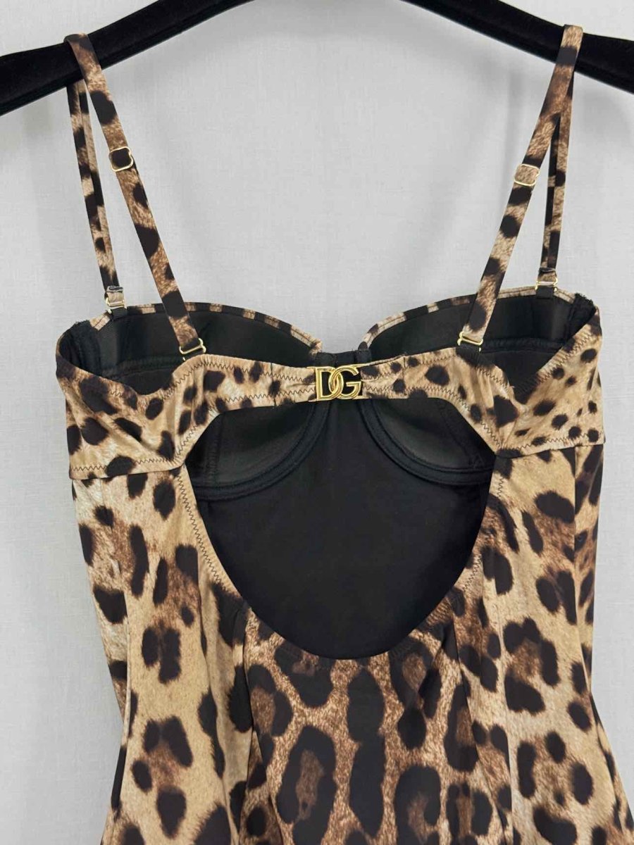 Pre-loved DOLCE & GABBANA Black & Beige Size Small Swimsuit at Reems Closet