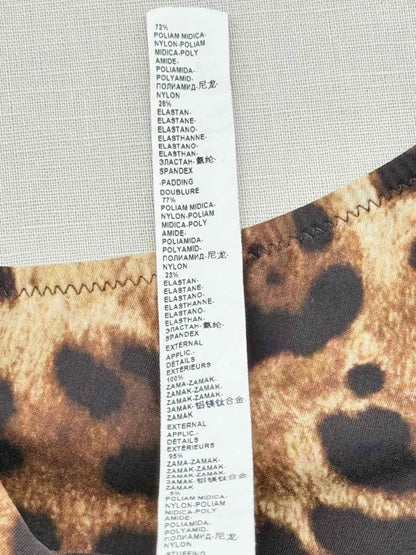Pre-loved DOLCE & GABBANA Black & Beige Size Small Swimsuit at Reems Closet