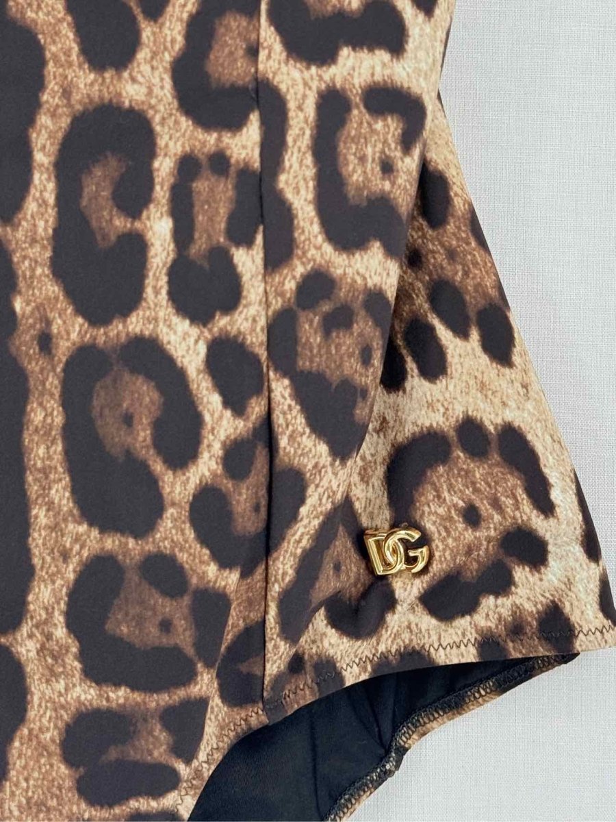 Pre-loved DOLCE & GABBANA Black & Beige Size Small Swimsuit at Reems Closet