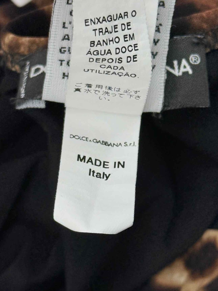 Pre-loved DOLCE & GABBANA Black & Beige Size Small Swimsuit at Reems Closet