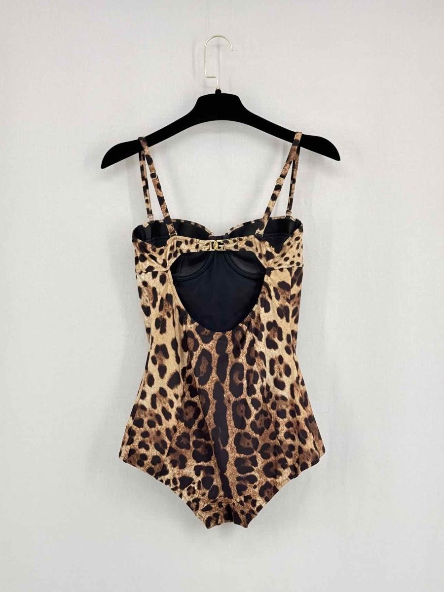 Pre-loved DOLCE & GABBANA Black & Beige Size Small Swimsuit at Reems Closet