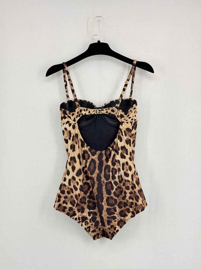 Pre-loved DOLCE & GABBANA Black & Beige Size Small Swimsuit at Reems Closet