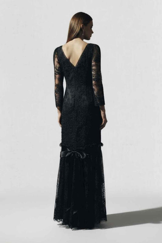 Pre - loved DOLCE & GABBANA Black Floral Size US 4 Long Dress at Reems Closet