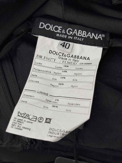 Pre - loved DOLCE & GABBANA Black Floral Size US 4 Long Dress at Reems Closet