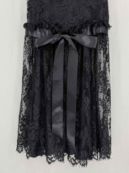 Pre - loved DOLCE & GABBANA Black Floral Size US 4 Long Dress at Reems Closet