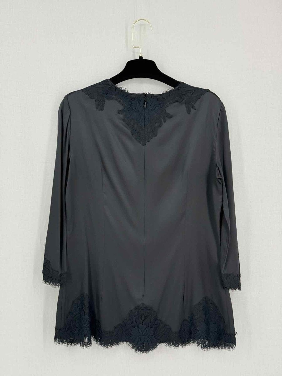 Pre-loved DOLCE & GABBANA Black Floral Trim Size US 8 Blouse at Reems Closet