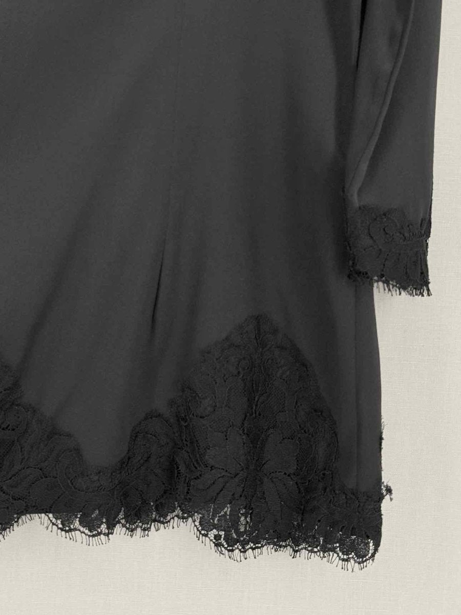 Pre-loved DOLCE & GABBANA Black Floral Trim Size US 8 Blouse at Reems Closet