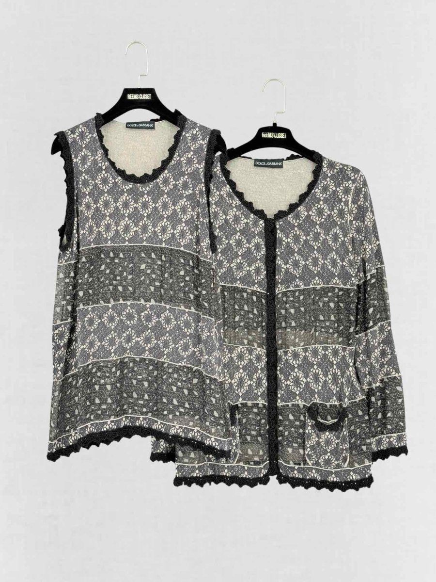 Pre-loved DOLCE & GABBANA Black, Grey & Beige Size US 8/6 Twinset at Reems Closet