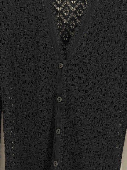 Pre-loved DOLCE & GABBANA Black Jacquard Size US 6 Cardigan at Reems Closet