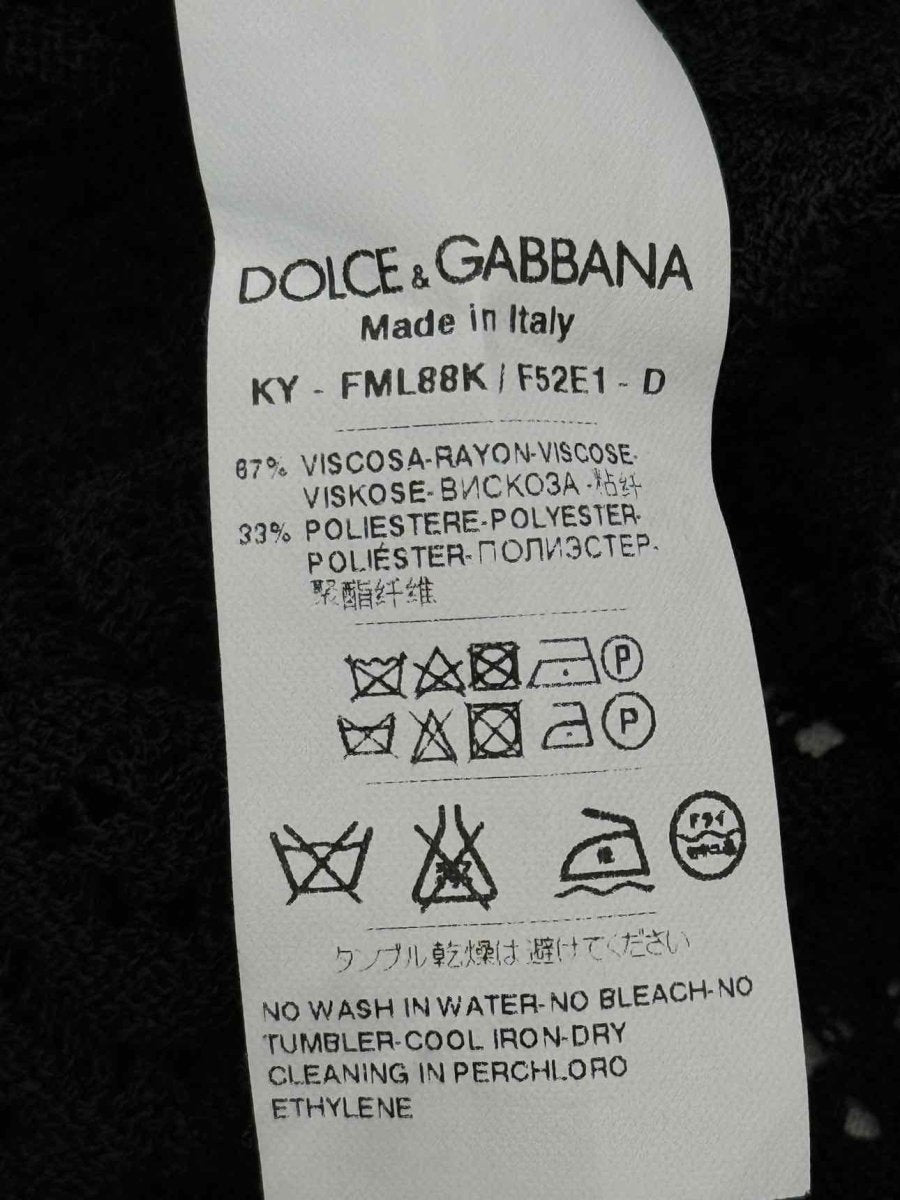 Pre-loved DOLCE & GABBANA Black Jacquard Size US 6 Cardigan at Reems Closet