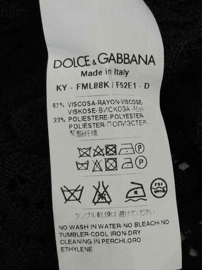 Pre-loved DOLCE & GABBANA Black Jacquard Size US 6 Cardigan at Reems Closet