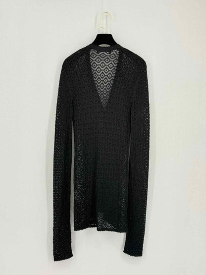 Pre-loved DOLCE & GABBANA Black Jacquard Size US 6 Cardigan at Reems Closet
