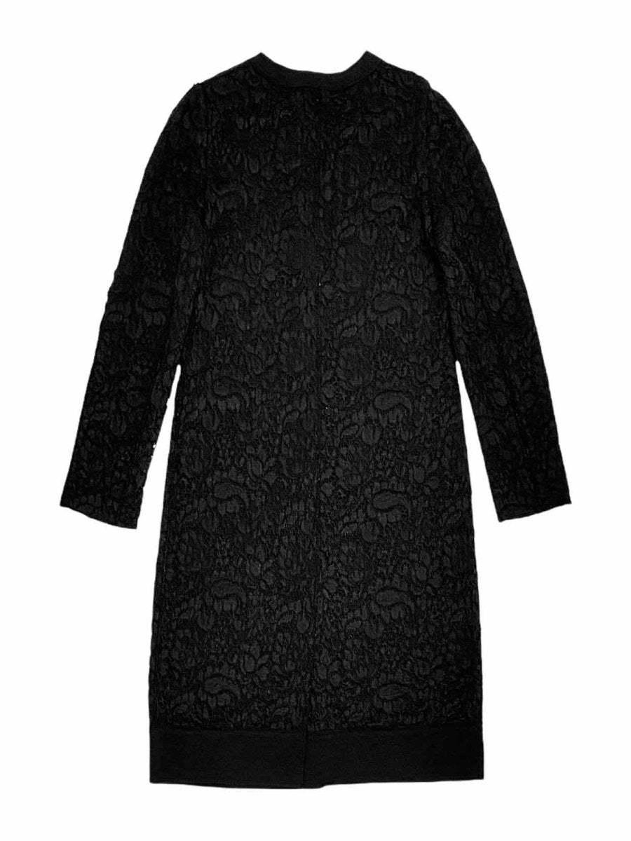 Pre - loved DOLCE & GABBANA Black Lace Long Cardigan at Reems Closet