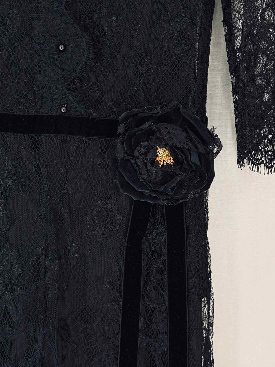 Pre - loved DOLCE & GABBANA Black Lace Size Small Knee Length Dress at Reems Closet