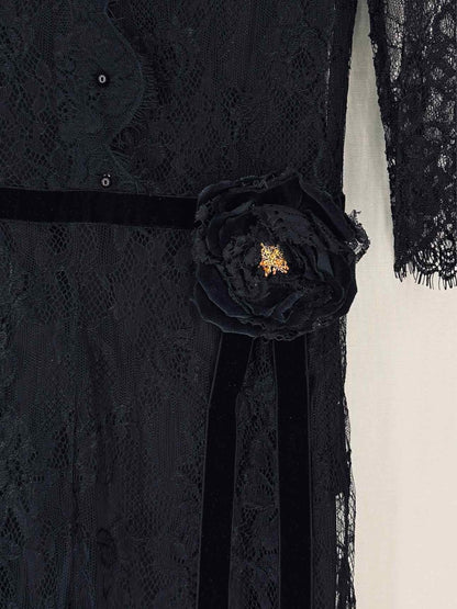 Pre - loved DOLCE & GABBANA Black Lace Size Small Knee Length Dress at Reems Closet