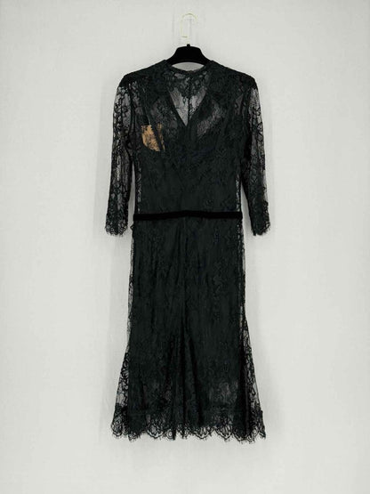 Pre - loved DOLCE & GABBANA Black Lace Size Small Knee Length Dress at Reems Closet