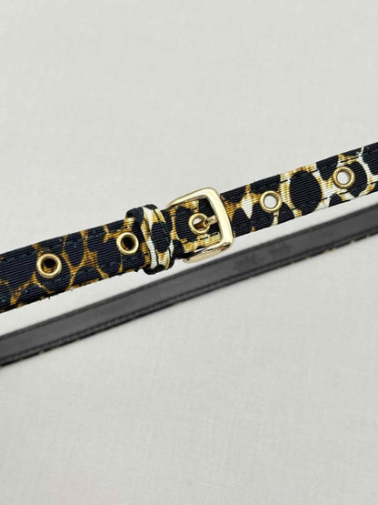 Pre - loved DOLCE & GABBANA Black Multicolor Leopard Belt at Reems Closet