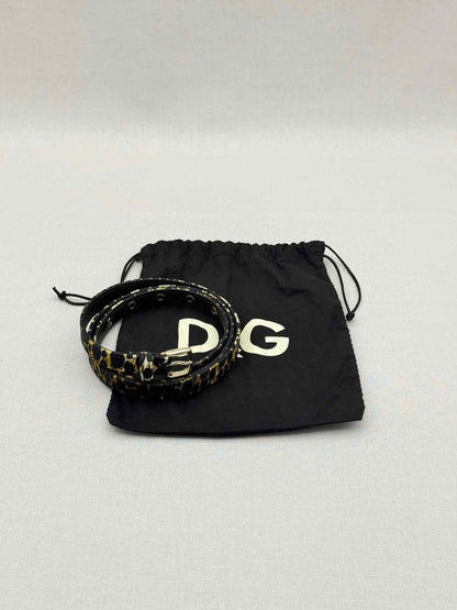 Pre - loved DOLCE & GABBANA Black Multicolor Leopard Belt at Reems Closet
