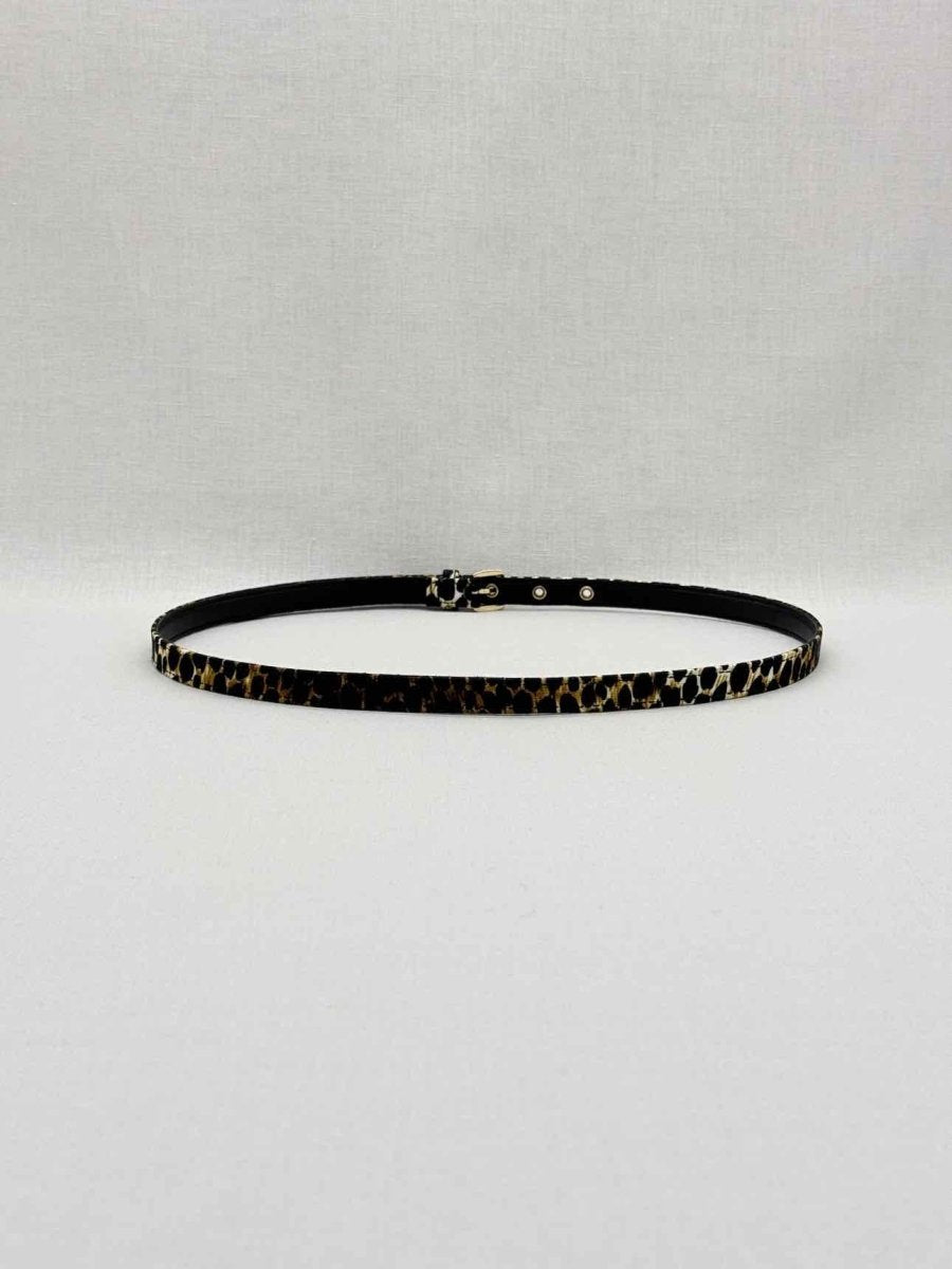 Pre - loved DOLCE & GABBANA Black Multicolor Leopard Belt at Reems Closet