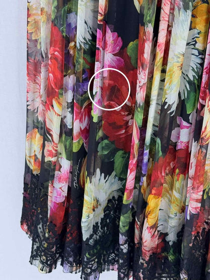 Pre - loved DOLCE & GABBANA Black Multicolor Size US 2 Midi Skirt at Reems Closet