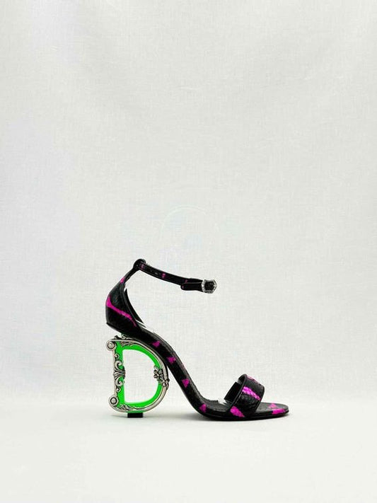 Pre - loved DOLCE & GABBANA Black & Pink Size EU 37 Heeled Sandals at Reems Closet