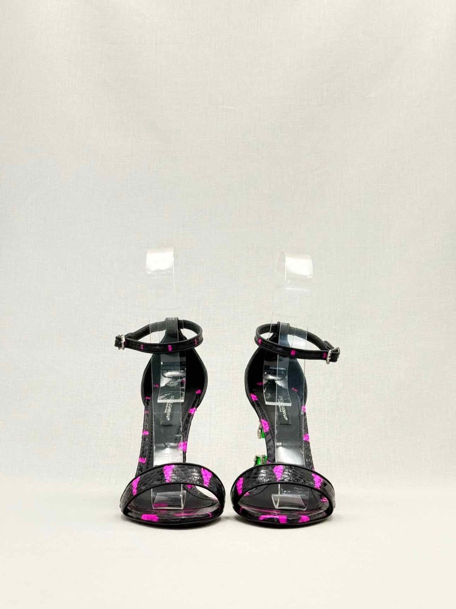 Pre - loved DOLCE & GABBANA Black & Pink Size EU 37 Heeled Sandals at Reems Closet