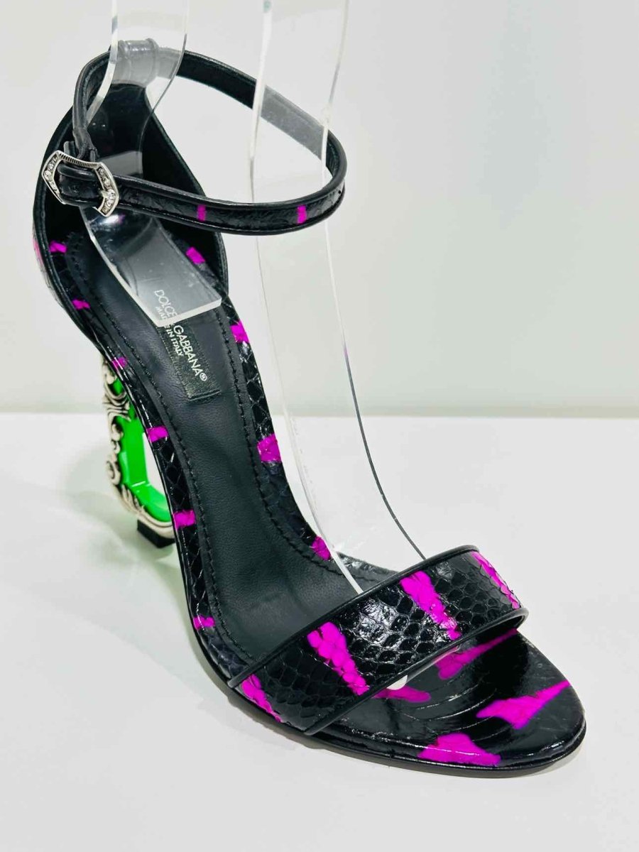 Pre - loved DOLCE & GABBANA Black & Pink Size EU 37 Heeled Sandals at Reems Closet