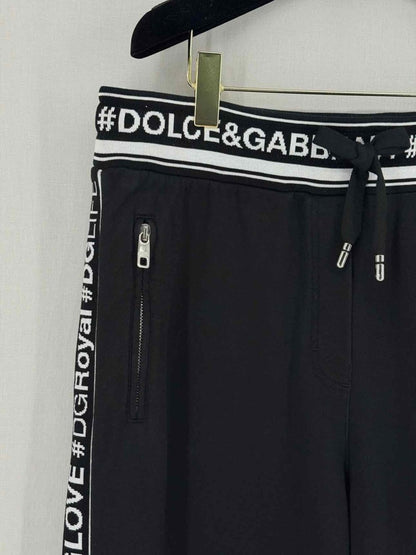 Pre - loved DOLCE & GABBANA Black Side Stripe Size US 14 Pants at Reems Closet